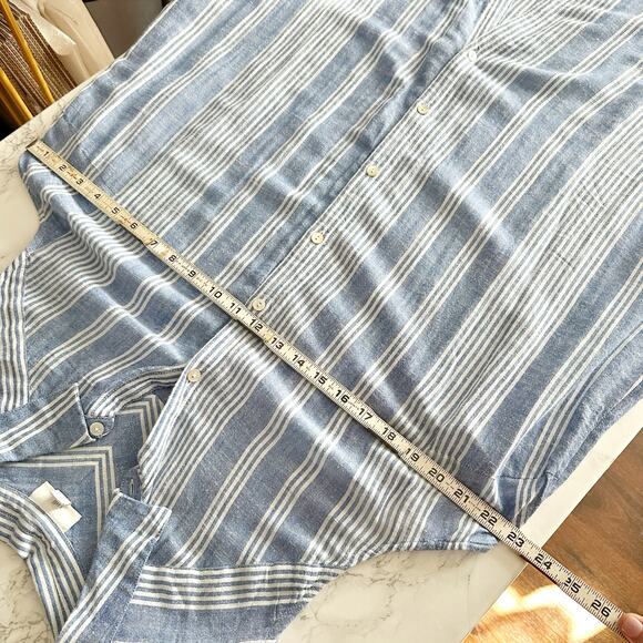 J. Jill Cotton Blue/White Stripe Sleeveless Split Side Tunic Top women's size XL - Picture 11 of 11
